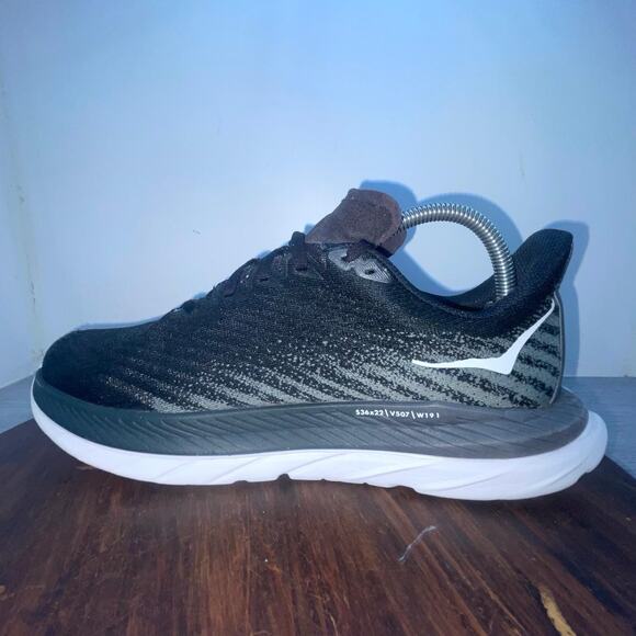 HOKA ONE ONE W Mach 5 Women Hoka One One Womens Mach 5 1127894 BCSTL Black Running Shoes Sneaker Size 8.5 B
